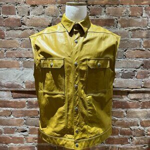 Rick Owens Mustard Yellow Leather Vest – SS22 Fogachine